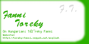 fanni toreky business card